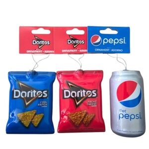 3pc Food Ornaments Doritos & Diet Pepsi